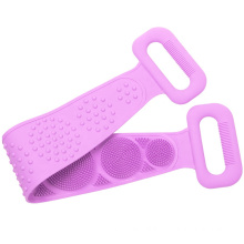 Soft silicone body washing with double-sided shower exfoliating bath with scrubber bathing back cleaning artifact